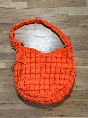 Quilted Orange Shoulder Bag - Unbranded